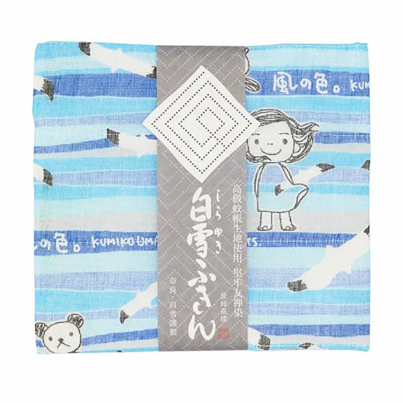 [白雪ふきん] 京友禪染萬用巾 / 風之色 (藍)